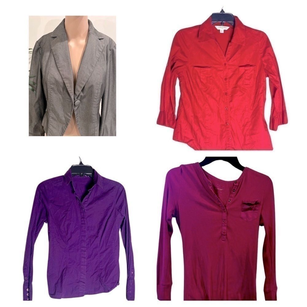 BUNDLE of 4 dress shirts, blazer, long sleeve shirt Size S